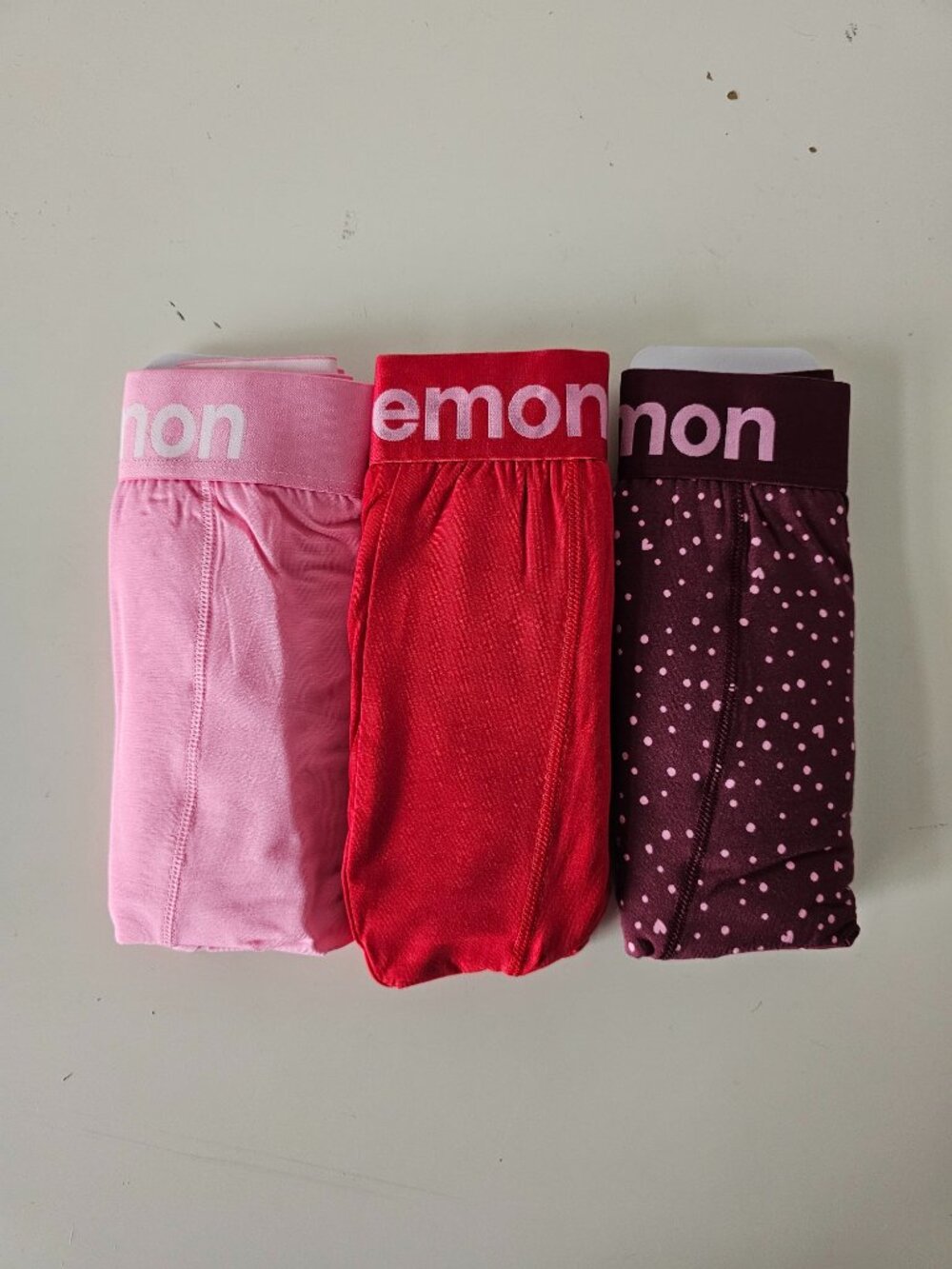 NIB LULULEMON Pink/Red/Burgundy Spot Always In Motion Boxer Brief 5" XXL 3-Pack